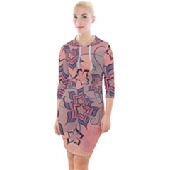 Flowers Orange Purple Warm Quarter Sleeve Hood Bodycon Dress by Bajindul