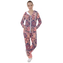 Flowers Orange Purple Warm Women s Tracksuit by Bajindul