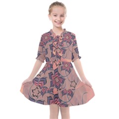 Flowers Orange Purple Warm Kids  All Frills Chiffon Dress by Bajindul