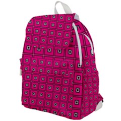 Pink Pattern Squares Top Flap Backpack by HermanTelo