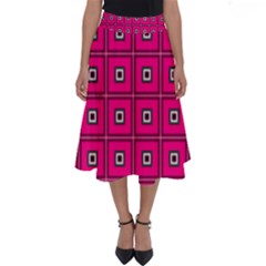 Pink Pattern Squares Perfect Length Midi Skirt