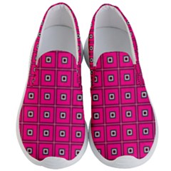 Pink Pattern Squares Men s Lightweight Slip Ons