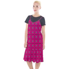 Pink Pattern Squares Camis Fishtail Dress