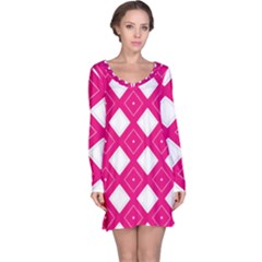 Pattern Texture Long Sleeve Nightdress