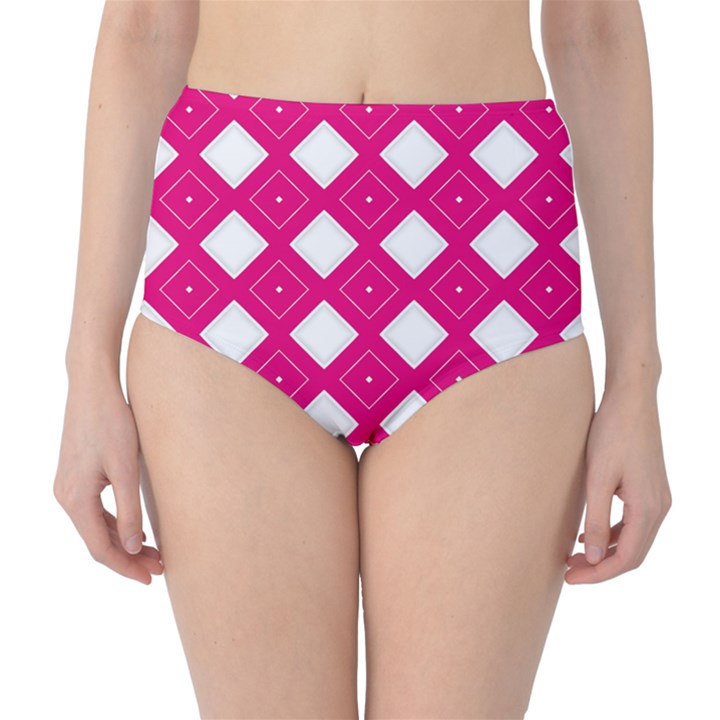 Pattern Texture Classic High-Waist Bikini Bottoms