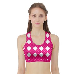 Pattern Texture Sports Bra With Border