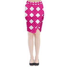 Pattern Texture Midi Wrap Pencil Skirt