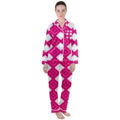 Pattern Texture Satin Long Sleeve Pyjamas Set by HermanTelo