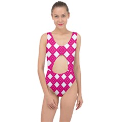 Pattern Texture Center Cut Out Swimsuit