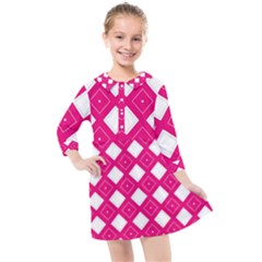 Pattern Texture Kids  Quarter Sleeve Shirt Dress