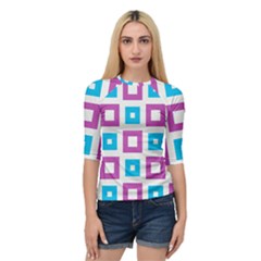 Pattern Plaid Quarter Sleeve Raglan Tee