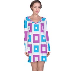 Pattern Plaid Long Sleeve Nightdress