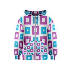 Pattern Plaid Kids  Zipper Hoodie by HermanTelo