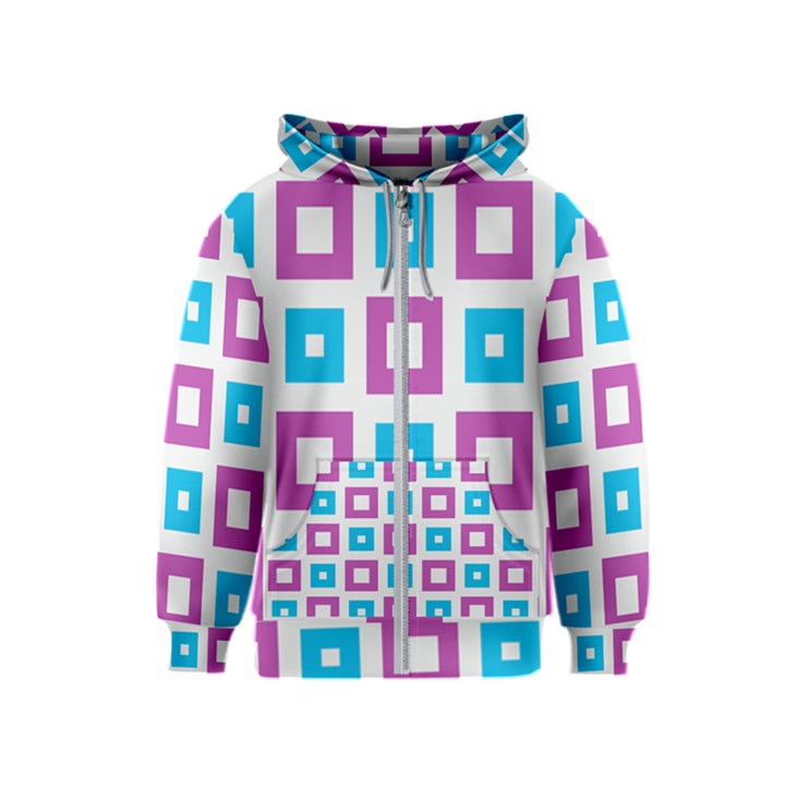 Pattern Plaid Kids  Zipper Hoodie