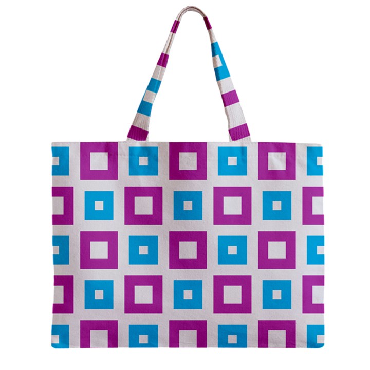 Pattern Plaid Zipper Mini Tote Bag