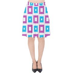 Pattern Plaid Velvet High Waist Skirt