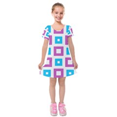 Pattern Plaid Kids  Short Sleeve Velvet Dress