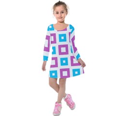 Pattern Plaid Kids  Long Sleeve Velvet Dress