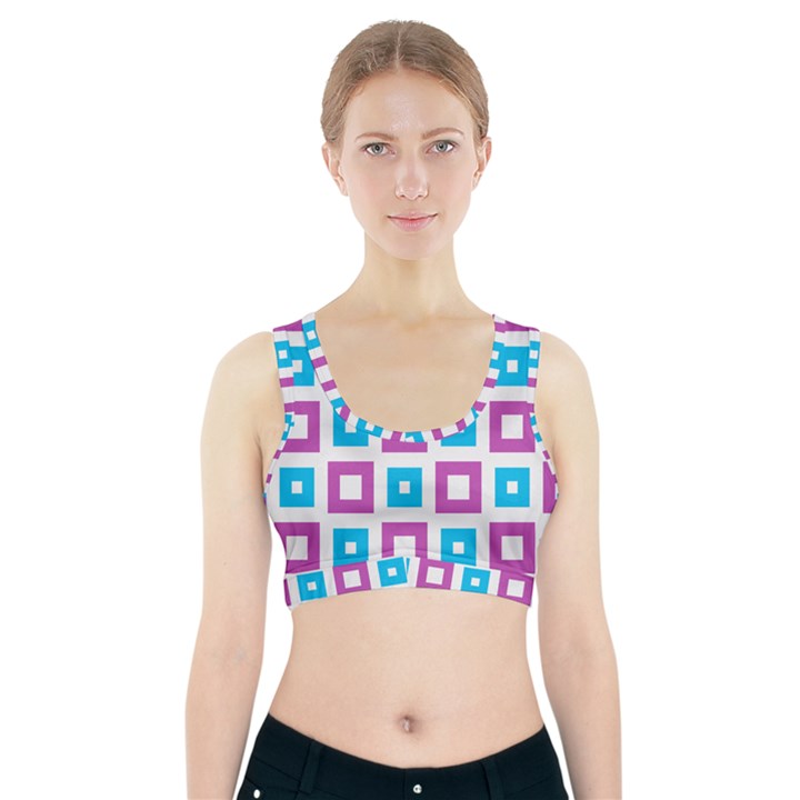 Pattern Plaid Sports Bra With Pocket