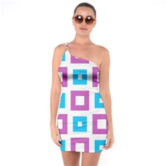 Pattern Plaid One Soulder Bodycon Dress