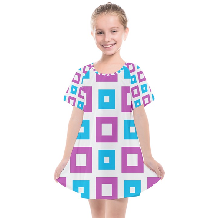 Pattern Plaid Kids  Smock Dress