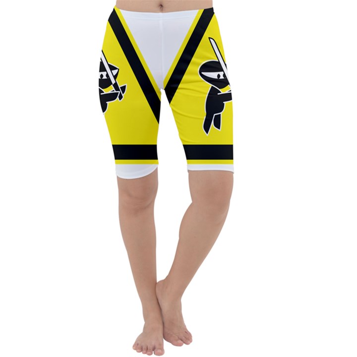 Ninja Signs Symbols Sword Fighter Cropped Leggings 