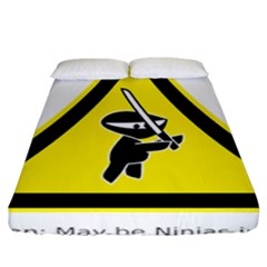 Ninja Signs Symbols Sword Fighter Fitted Sheet (california King Size) by Sudhe