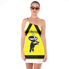 Ninja Signs Symbols Sword Fighter One Soulder Bodycon Dress by Sudhe