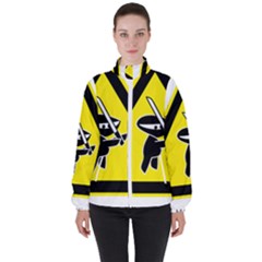 Ninja Signs Symbols Sword Fighter Women s High Neck Windbreaker by Sudhe