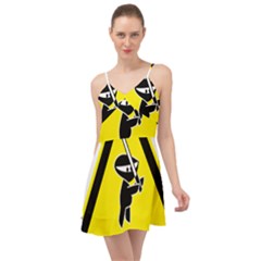 Ninja Signs Symbols Sword Fighter Summer Time Chiffon Dress