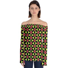 Pattern Texture Backgrounds Off Shoulder Long Sleeve Top