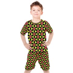 Pattern Texture Backgrounds Kids  Tee And Shorts Set