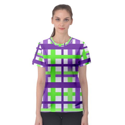 Plaid Waffle Gingham Women s Sport Mesh Tee by HermanTelo