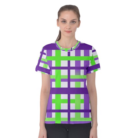 Plaid Waffle Gingham Women s Cotton Tee by HermanTelo