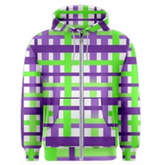 Plaid Waffle Gingham Men s Zipper Hoodie by HermanTelo