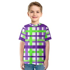 Plaid Waffle Gingham Kids  Sport Mesh Tee