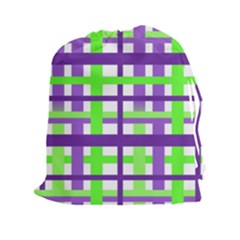 Plaid Waffle Gingham Drawstring Pouch (xxl)