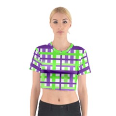 Plaid Waffle Gingham Cotton Crop Top by HermanTelo