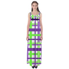 Plaid Waffle Gingham Empire Waist Maxi Dress by HermanTelo