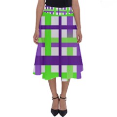 Plaid Waffle Gingham Perfect Length Midi Skirt by HermanTelo