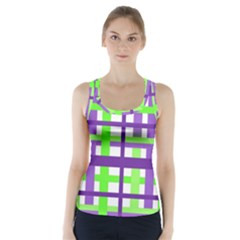 Plaid Waffle Gingham Racer Back Sports Top