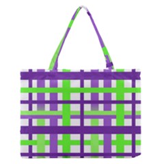 Plaid Waffle Gingham Zipper Medium Tote Bag by HermanTelo