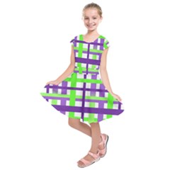 Plaid Waffle Gingham Kids  Short Sleeve Dress