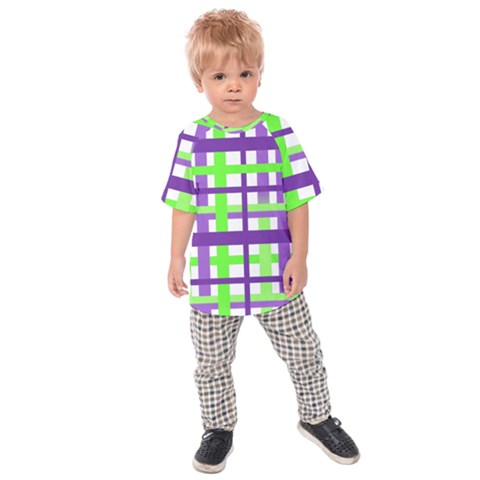 Plaid Waffle Gingham Kids  Raglan Tee by HermanTelo