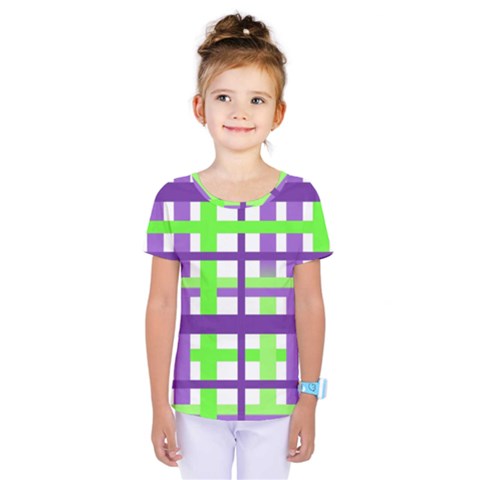 Plaid Waffle Gingham Kids  One Piece Tee by HermanTelo