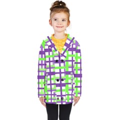 Plaid Waffle Gingham Kids  Double Breasted Button Coat