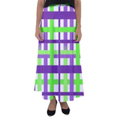 Plaid Waffle Gingham Flared Maxi Skirt by HermanTelo