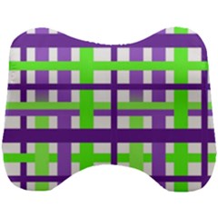 Plaid Waffle Gingham Head Support Cushion by HermanTelo