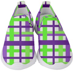 Plaid Waffle Gingham Kids  Slip On Sneakers by HermanTelo