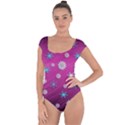 Snowflakes Winter Christmas Purple Short Sleeve Leotard  View1